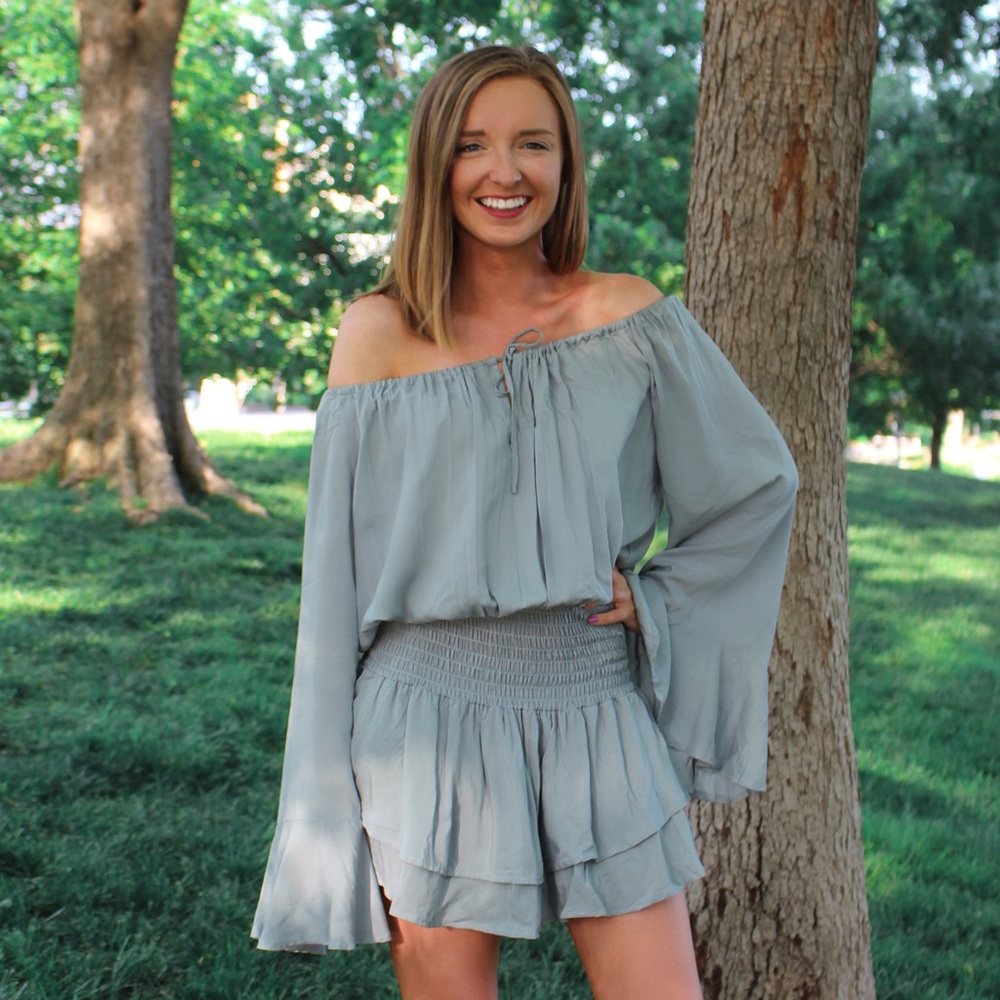 Sage Bell Sleeve Romper